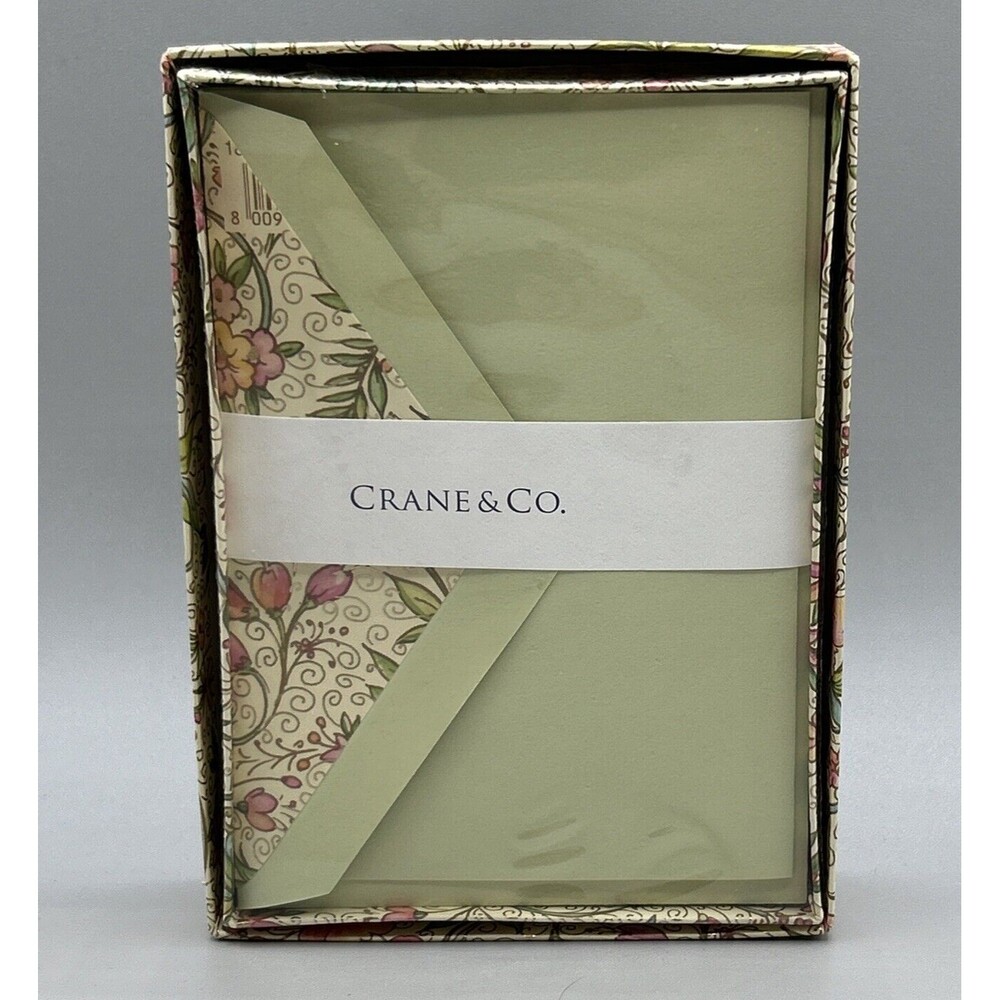 CRANE & CO Invitation Set Of‎ 10 Cards & 10 Envelopes Wasabi KID FINISH